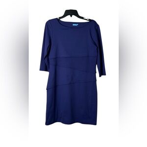 J McLaughlin Women’s Catalina Cloth 3/4 Sleeve Royal Blue Tiered Dress SZ M